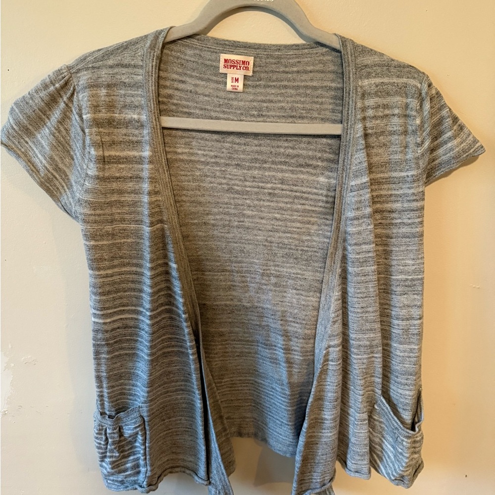 Mossimo Supply Co. Women’s Grey Open Front Cardigan Size Medium Casual Pockets